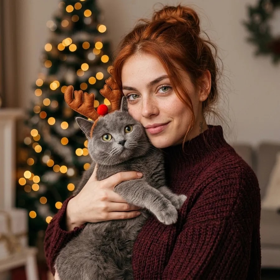 Рыжий кот и рожки